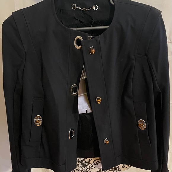 NWT! Gucci Cropped Cotton Jacket With Bamboo Buttons - Picture 3 of 16